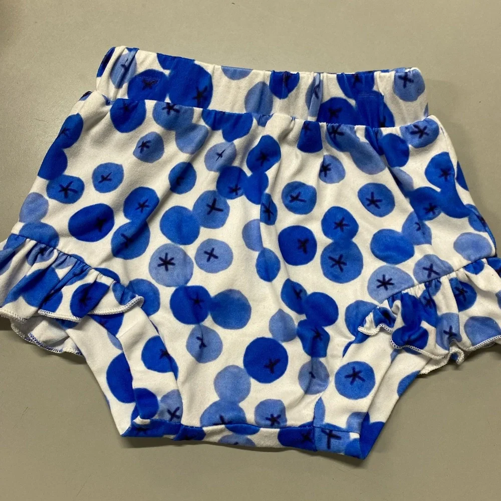 Blue and White blueberries Diaper Covers with Elastic Waistband size 2T